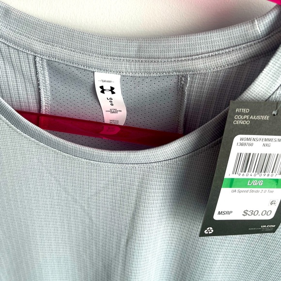 NWT Under Armour Speed Stride 2.0 Tee Fitted Fit Sz L - Picture 2 of 3